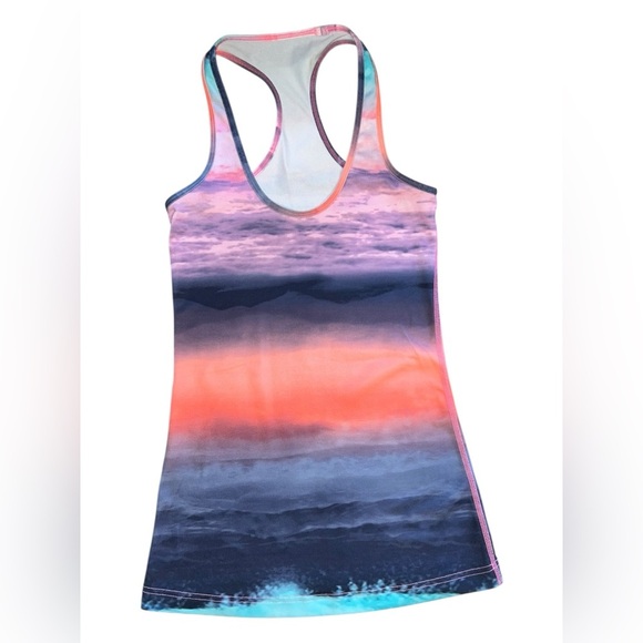 Lululemon Scenic Sunset Ocean Print Racerback Tank – Size 4 - Picture 1 of 2